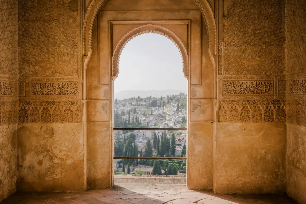 arch-shape doorway in Alhambra